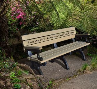 6 Foot Silhouette Memorial Park Bench With Armrest