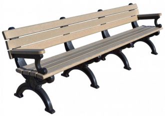 8 Foot Silhouette Park Bench with Arm Rest