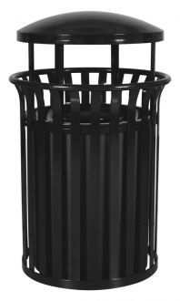 Streetscape 37 Gallon Outdoor Trash Receptacle with Canopy