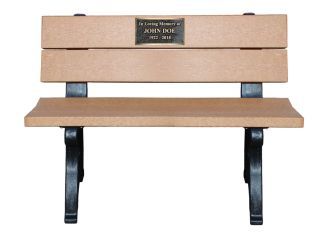 4 Foot Spruce Memorial Park Bench with Bronze Plaque