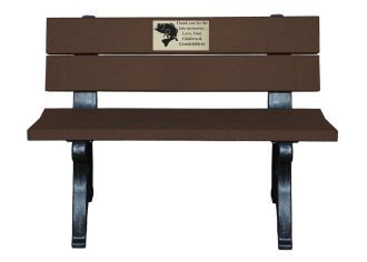 Spruce Memorial Park Bench 4 Foot Long with Laminate Plaque