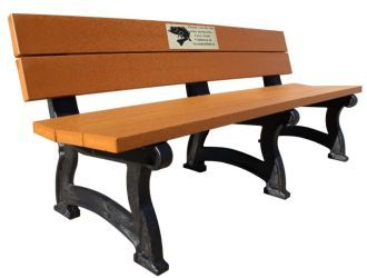 6 Foot Spruce Memorial Long Park Bench with Laminate Plaque
