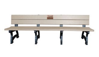 8 Foot Spruce Memorial Park Bench with Laminate Plaque