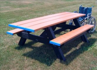 ADA Compliant 8 Foot Double Wheelchair Accessible Picnic Table