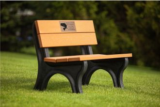 Traditional Memorial Park Bench 4 Foot Long with Laminate Plaque