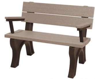 4 Foot Traditional Park Bench with Arm Rest