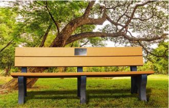 6 Foot Traditional Memorial Long Park Bench with Laminate Plaque