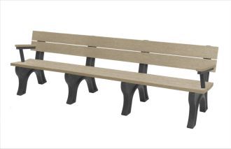8 Foot Traditional Park Bench with Arm Rest