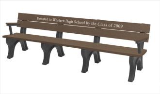 8 Foot Traditional Memorial Park Bench with Arm Rest
