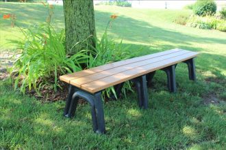 8 Foot Traditional Recycled Plastic Bench, Backless