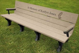 8 Foot Traditional ADA Memorial Bench with Armrest