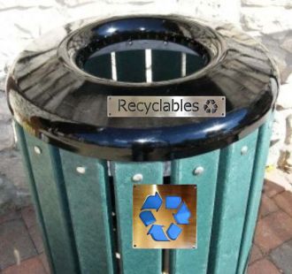 Recycling Bin 32 or 36-Gallon Recycling Bin with Metal Top