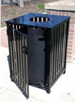 50-Gallon Square Recycling Receptacle