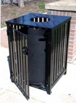 50-Gallon Square Recycling Receptacle