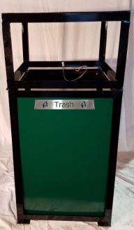 Catalina 36-Gallon Square Hinged Lid Trash Bin with Heavy Duty Liner