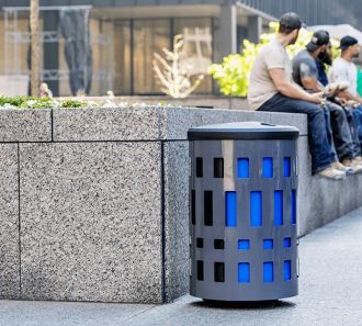Vancouver Triple Stream Recycle Outdoor Receptacle