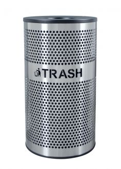 33-Gallon Perforated Stainless Steel Trash Receptacle