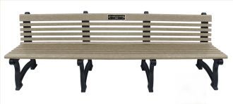 Willow 8 Foot Memorial Park Bench with Plaque 