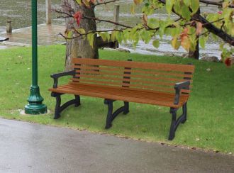 6 foot Willow Plastic Park Bench with Armrest