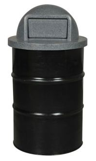 55-Gallon Drum Trash Receptacle with Dome Top with door
