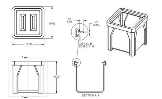 16 inch square plastic planter - outdoor planter - OCCOutdoors