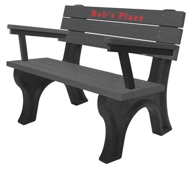 Deluxe Memorial Park Bench 4 foot Memorial Bench Recycled Plastic